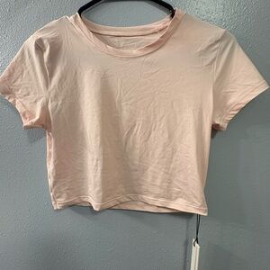 PARAGON Light Blush Crew Neck Crop Tee